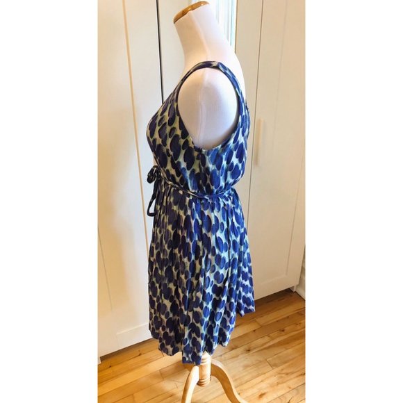 Collective Concepts Purple Polka Dot Tie Waist Dress Size Medium - Picture 2 of 5